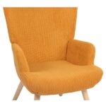 Πολυθρόνα ArteLibre LIRA Μουσταρδί Ύφασμα Κοτλέ/Ξύλο 94.5x64x70.5cm