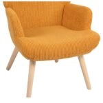 Πολυθρόνα ArteLibre LIRA Μουσταρδί Ύφασμα Κοτλέ/Ξύλο 94.5x64x70.5cm