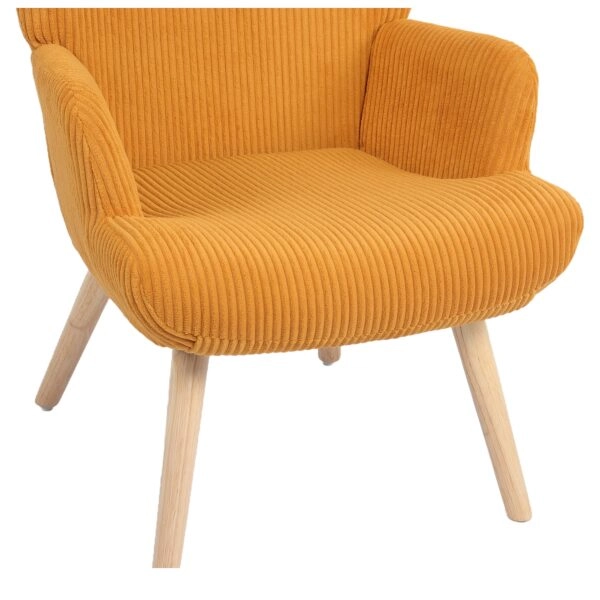 Πολυθρόνα ArteLibre LIRA Μουσταρδί Ύφασμα Κοτλέ/Ξύλο 94.5x64x70.5cm