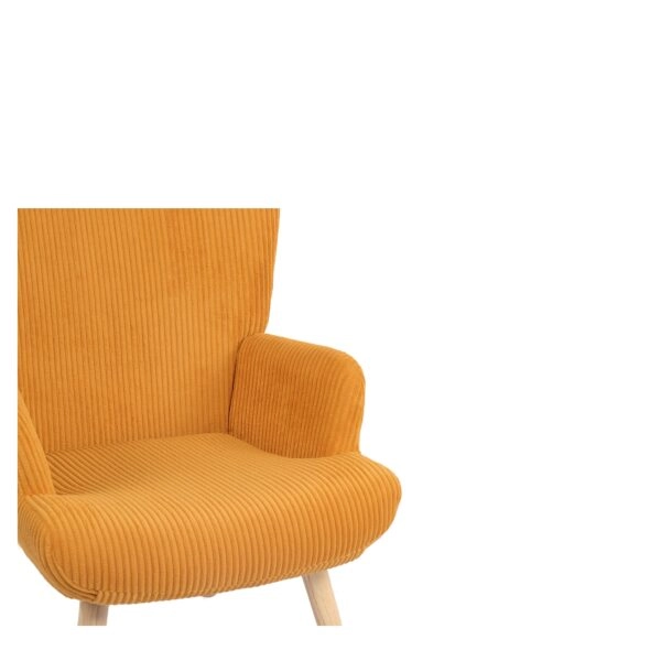 Πολυθρόνα ArteLibre LIRA Μουσταρδί Ύφασμα Κοτλέ/Ξύλο 94.5x64x70.5cm