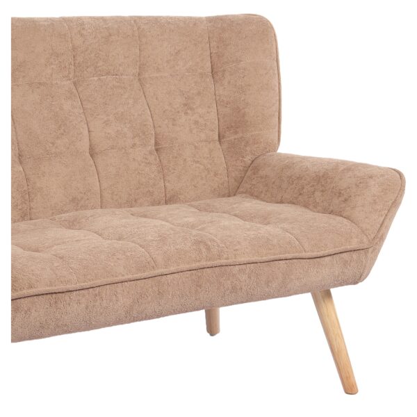 Καναπές ArteLibre NESTO Καφέ Ανοιχτό Ύφασμα/Ξύλο 86x126x78cm