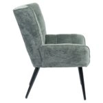 Πολυθρόνα ArteLibre TIVA Πράσινο Ύφασμα Σενίλ/Μέταλλο 84x78x77cm