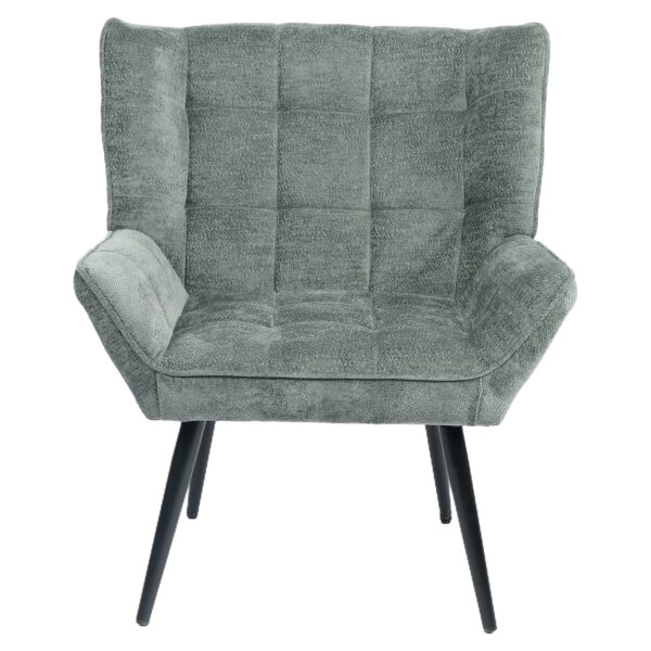 Πολυθρόνα ArteLibre TIVA Πράσινο Ύφασμα Σενίλ/Μέταλλο 84x78x77cm