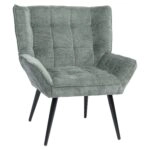 Πολυθρόνα ArteLibre TIVA Πράσινο Ύφασμα Σενίλ/Μέταλλο 84x78x77cm