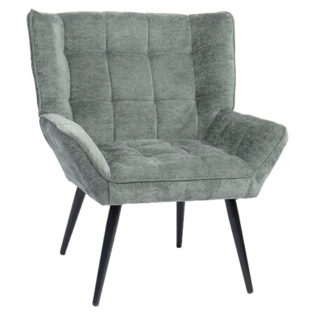 Πολυθρόνα ArteLibre TIVA Πράσινο Ύφασμα Σενίλ/Μέταλλο 84x78x77cm