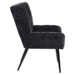 Πολυθρόνα ArteLibre TIVA Μαύρο Ύφασμα Σενίλ/Μέταλλο 84x78x77cm