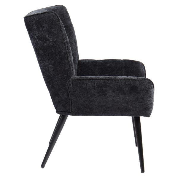 Πολυθρόνα ArteLibre TIVA Μαύρο Ύφασμα Σενίλ/Μέταλλο 84x78x77cm