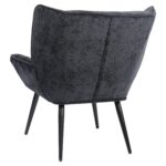 Πολυθρόνα ArteLibre TIVA Μαύρο Ύφασμα Σενίλ/Μέταλλο 84x78x77cm