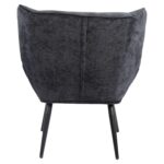 Πολυθρόνα ArteLibre TIVA Μαύρο Ύφασμα Σενίλ/Μέταλλο 84x78x77cm