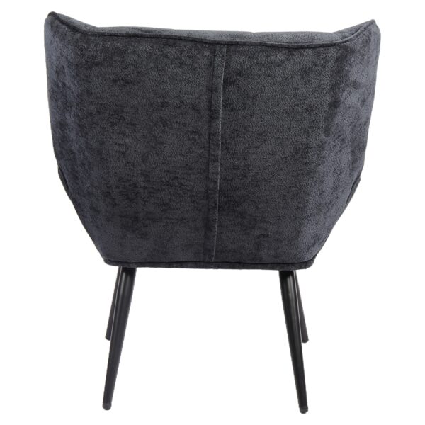 Πολυθρόνα ArteLibre TIVA Μαύρο Ύφασμα Σενίλ/Μέταλλο 84x78x77cm
