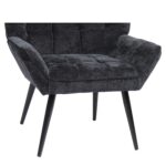 Πολυθρόνα ArteLibre TIVA Μαύρο Ύφασμα Σενίλ/Μέταλλο 84x78x77cm