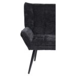 Πολυθρόνα ArteLibre TIVA Μαύρο Ύφασμα Σενίλ/Μέταλλο 84x78x77cm