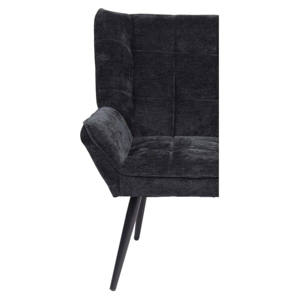 Πολυθρόνα ArteLibre TIVA Μαύρο Ύφασμα Σενίλ/Μέταλλο 84x78x77cm