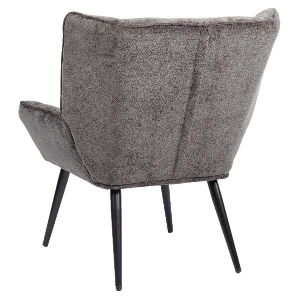 Πολυθρόνα ArteLibre TIVA Γκρι Σκούρο Ύφασμα Σενίλ/Μέταλλο 84x78x77cm