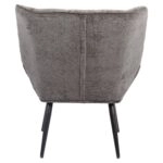 Πολυθρόνα ArteLibre TIVA Γκρι Σκούρο Ύφασμα Σενίλ/Μέταλλο 84x78x77cm