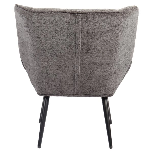 Πολυθρόνα ArteLibre TIVA Γκρι Σκούρο Ύφασμα Σενίλ/Μέταλλο 84x78x77cm