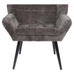 Πολυθρόνα ArteLibre TIVA Γκρι Σκούρο Ύφασμα Σενίλ/Μέταλλο 84x78x77cm