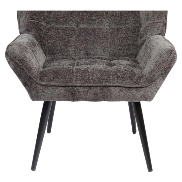 Πολυθρόνα ArteLibre TIVA Γκρι Σκούρο Ύφασμα Σενίλ/Μέταλλο 84x78x77cm