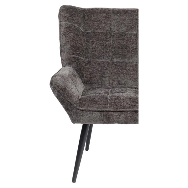Πολυθρόνα ArteLibre TIVA Γκρι Σκούρο Ύφασμα Σενίλ/Μέταλλο 84x78x77cm