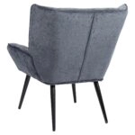 Πολυθρόνα ArteLibre TIVA Μπλε Ύφασμα Σενίλ/Μέταλλο 84x78x77cm