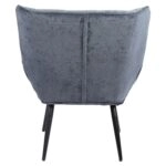 Πολυθρόνα ArteLibre TIVA Μπλε Ύφασμα Σενίλ/Μέταλλο 84x78x77cm