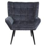 Πολυθρόνα ArteLibre TIVA Μπλε Ύφασμα Σενίλ/Μέταλλο 84x78x77cm