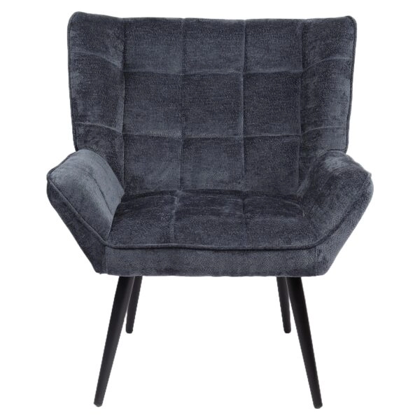 Πολυθρόνα ArteLibre TIVA Μπλε Ύφασμα Σενίλ/Μέταλλο 84x78x77cm