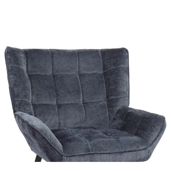 Πολυθρόνα ArteLibre TIVA Μπλε Ύφασμα Σενίλ/Μέταλλο 84x78x77cm