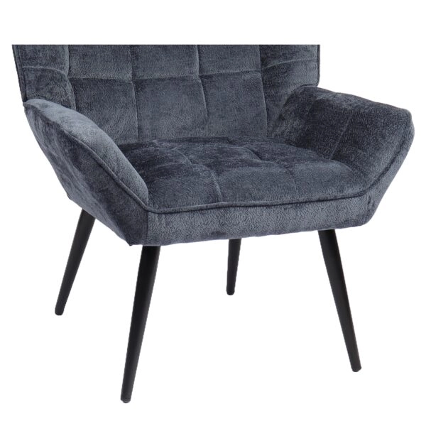 Πολυθρόνα ArteLibre TIVA Μπλε Ύφασμα Σενίλ/Μέταλλο 84x78x77cm