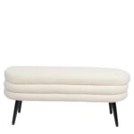 Παγκάκι Ottoman ArteLibre TONDO Λευκό Ύφασμα Teddy/Μέταλλο 42x112x44cm