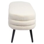 Παγκάκι Ottoman ArteLibre TONDO Λευκό Ύφασμα Teddy/Μέταλλο 42x112x44cm