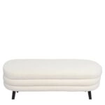 Παγκάκι Ottoman ArteLibre TONDO Λευκό Ύφασμα Teddy/Μέταλλο 42x112x44cm