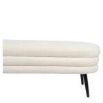 Παγκάκι Ottoman ArteLibre TONDO Λευκό Ύφασμα Teddy/Μέταλλο 42x112x44cm