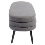 Παγκάκι Ottoman ArteLibre TONDO Γκρι Ύφασμα Teddy/Μέταλλο 42x112x44cm