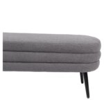 Παγκάκι Ottoman ArteLibre TONDO Γκρι Ύφασμα Teddy/Μέταλλο 42x112x44cm