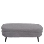 Παγκάκι Ottoman ArteLibre TONDO Γκρι Ύφασμα Teddy/Μέταλλο 42x112x44cm