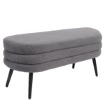 Παγκάκι Ottoman ArteLibre TONDO Γκρι Ύφασμα Teddy/Μέταλλο 42x112x44cm