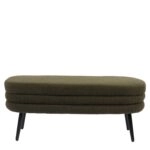 Παγκάκι Ottoman ArteLibre TONDO Πράσινο Ύφασμα Teddy/Μέταλλο 42x112x44cm