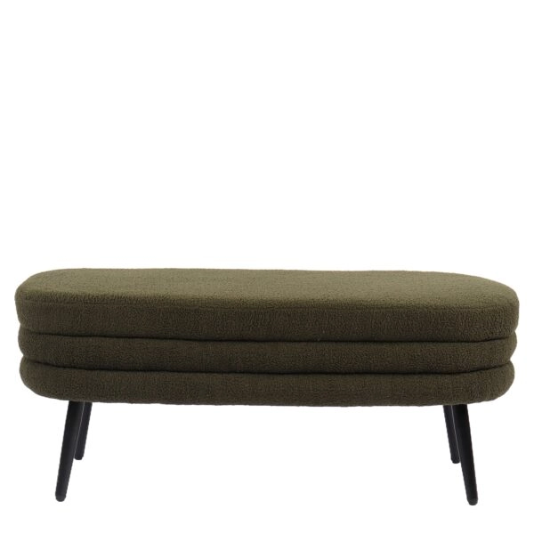 Παγκάκι Ottoman ArteLibre TONDO Πράσινο Ύφασμα Teddy/Μέταλλο 42x112x44cm