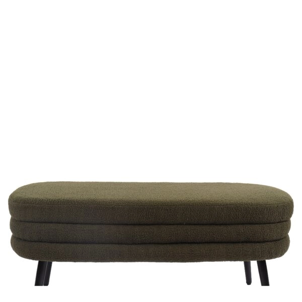 Παγκάκι Ottoman ArteLibre TONDO Πράσινο Ύφασμα Teddy/Μέταλλο 42x112x44cm