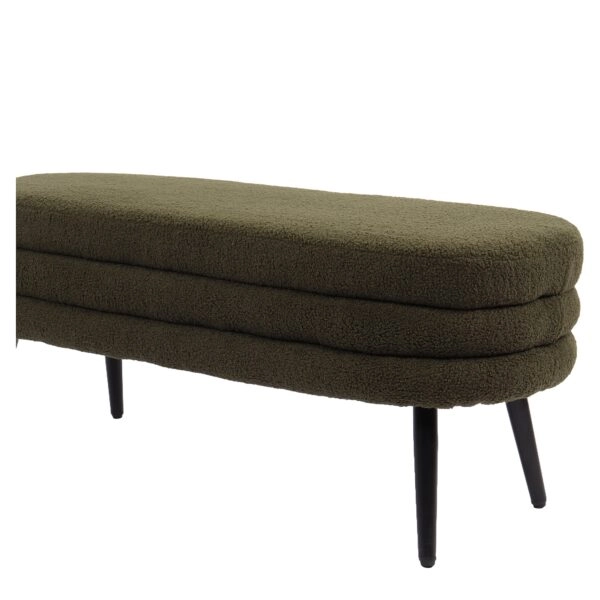 Παγκάκι Ottoman ArteLibre TONDO Πράσινο Ύφασμα Teddy/Μέταλλο 42x112x44cm