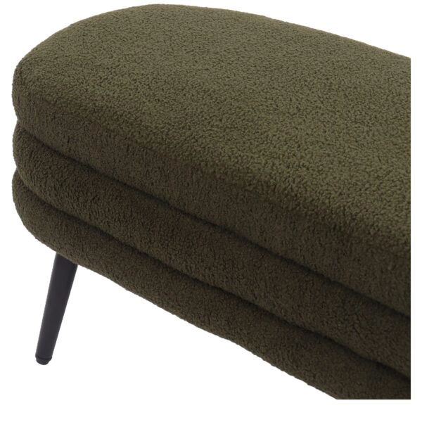 Παγκάκι Ottoman ArteLibre TONDO Πράσινο Ύφασμα Teddy/Μέταλλο 42x112x44cm