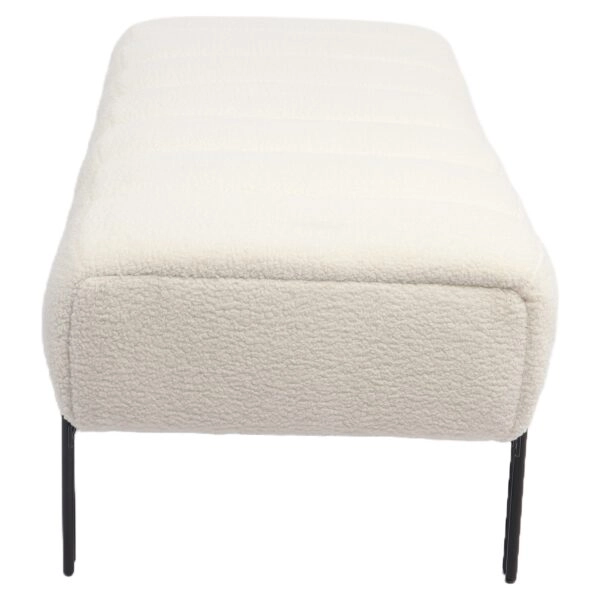 Παγκάκι Ottoman ArteLibre KUBO Λευκό Ύφασμα Teddy/Μέταλλο 40x116.5x50cm