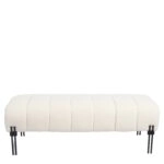 Παγκάκι Ottoman ArteLibre KUBO Λευκό Ύφασμα Teddy/Μέταλλο 40x116.5x50cm