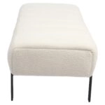 Παγκάκι Ottoman ArteLibre KUBO Λευκό Ύφασμα Teddy/Μέταλλο 40x116.5x50cm