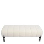 Παγκάκι Ottoman ArteLibre KUBO Λευκό Ύφασμα Teddy/Μέταλλο 40x116.5x50cm