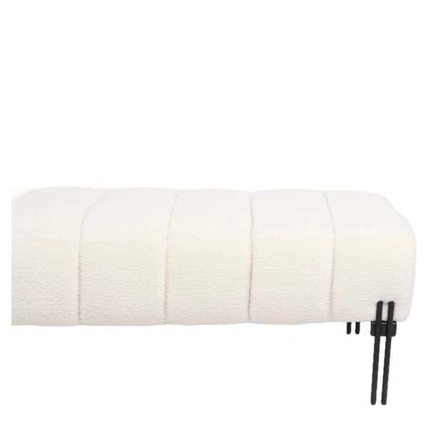 Παγκάκι Ottoman ArteLibre KUBO Λευκό Ύφασμα Teddy/Μέταλλο 40x116.5x50cm