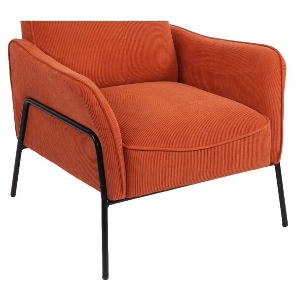 Πολυθρόνα ArteLibre ELAN Σάπιο Μήλο Ύφασμα Κοτλέ/Μέταλλο 94x77x82cm