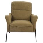 Πολυθρόνα ArteLibre ELAN Πράσινο Ύφασμα Κοτλέ/Μέταλλο 94x77x82cm