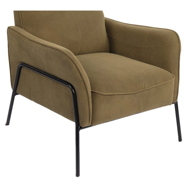 Πολυθρόνα ArteLibre ELAN Πράσινο Ύφασμα Κοτλέ/Μέταλλο 94x77x82cm